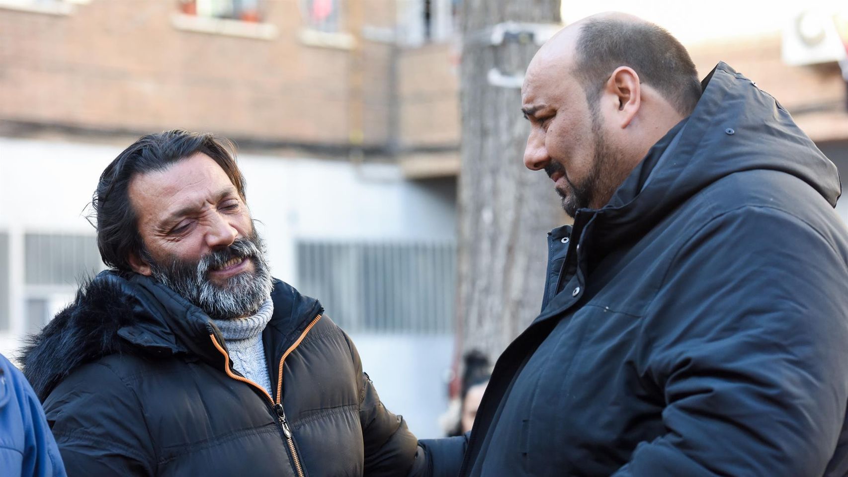 Sinaí Giménez (derecha), junto a Ángel Fernández, padre de Ángel (EP)