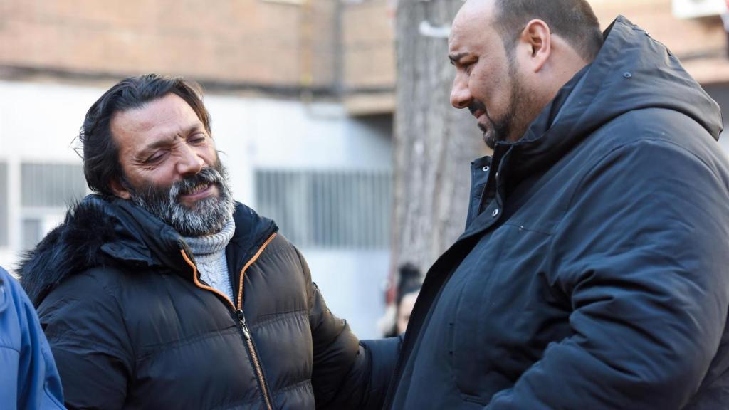 Sinaí Giménez (derecha), junto a Ángel Fernández, padre de Ángel (EP)