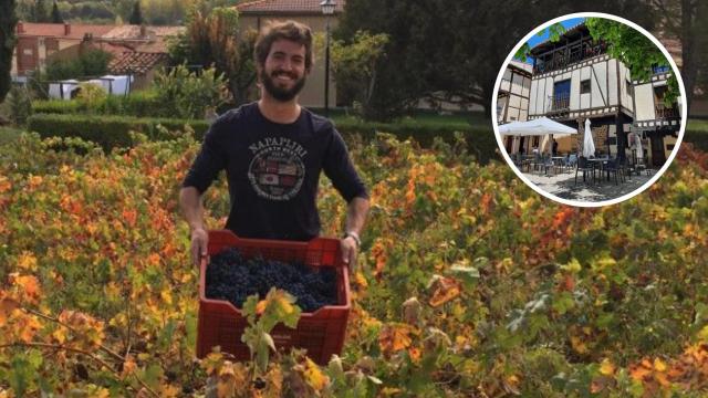 Juan García-Gallardo disfruta de la vendimia en el pueblo burgalés de Covarrubias, donde sus abuelos tienen una casa
