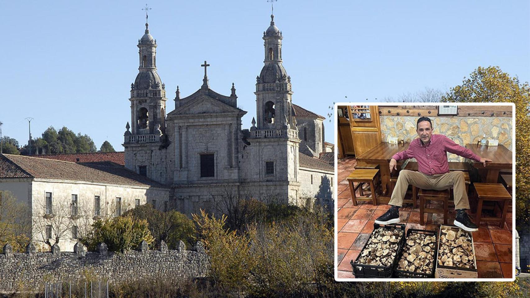 Fernando Martín con setas en su restaurante y La Santa Espina