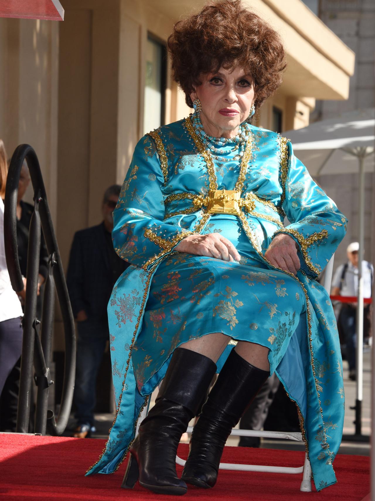 Gina Lollobrigida en el Paseo de la Fama de Hollywood.