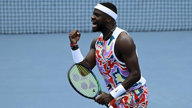 Tiafoe, durante su partido de primera ronda en el Open de Australia.