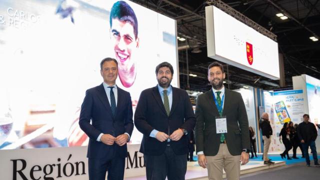 El presidente de la Región de Murcia, Fernando López Miras, este miércoles, en la feria Fitur.