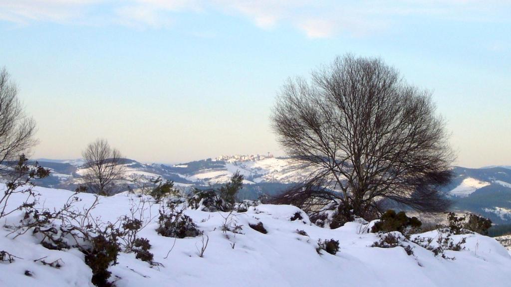 Panorámica de A Fonsagrada nevada (Lugo)