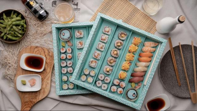 Bandejas Gran festival de Local Sushi, en Santiago.