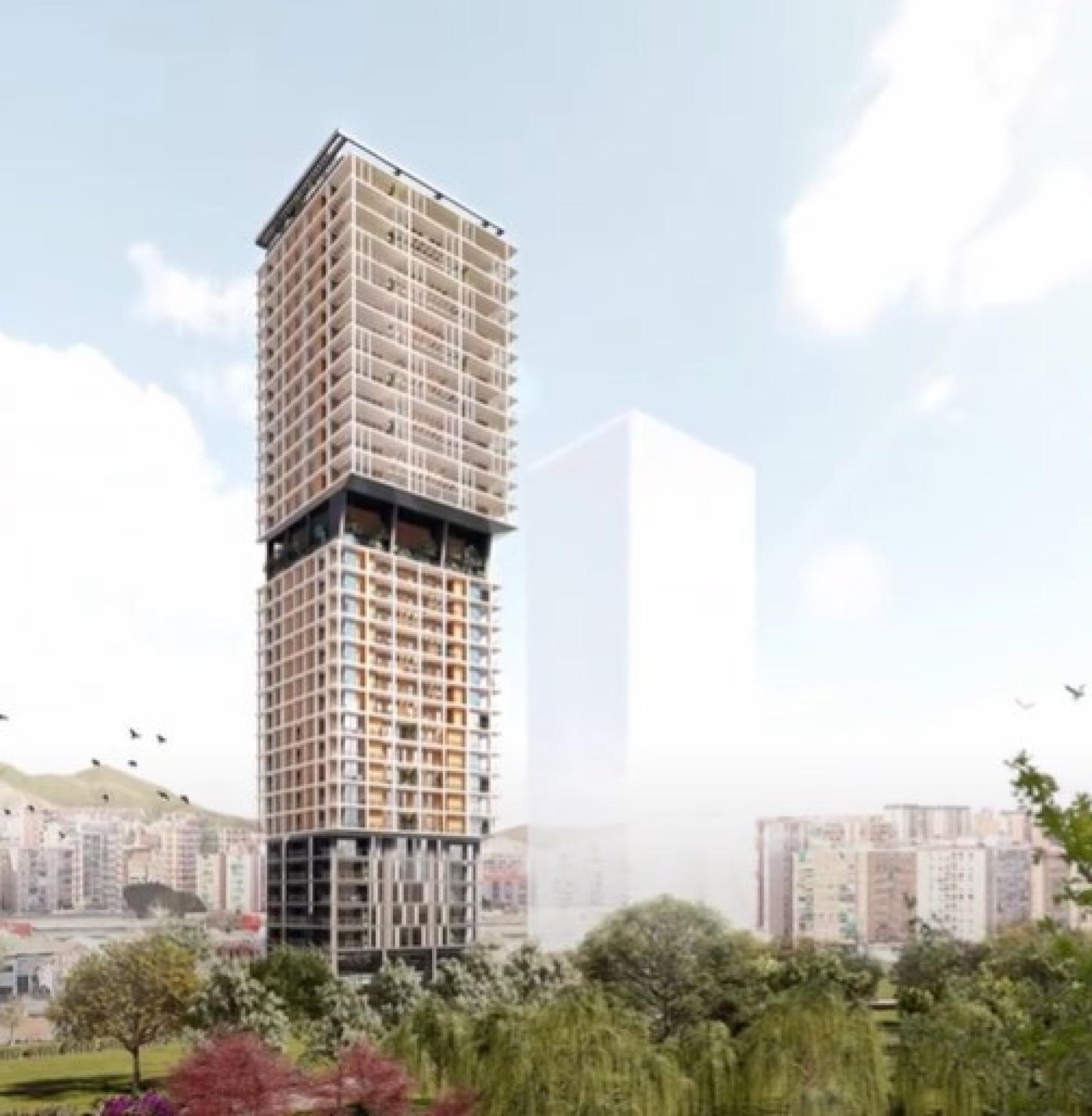 Proyecto de Carlos Lamela para la torre que quiere ejecutar Exxacon en Málaga.