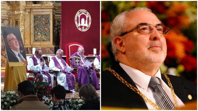 Entierro de José Luis Mendoza, presidente de la UCAM (Universidad Católica de Murcia)