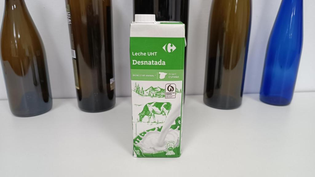 El brick de leche desnatada de Carrefour.