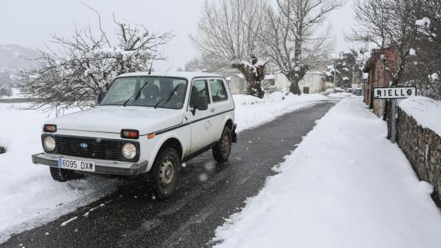 Nevada en la localidad leonesa de Riello