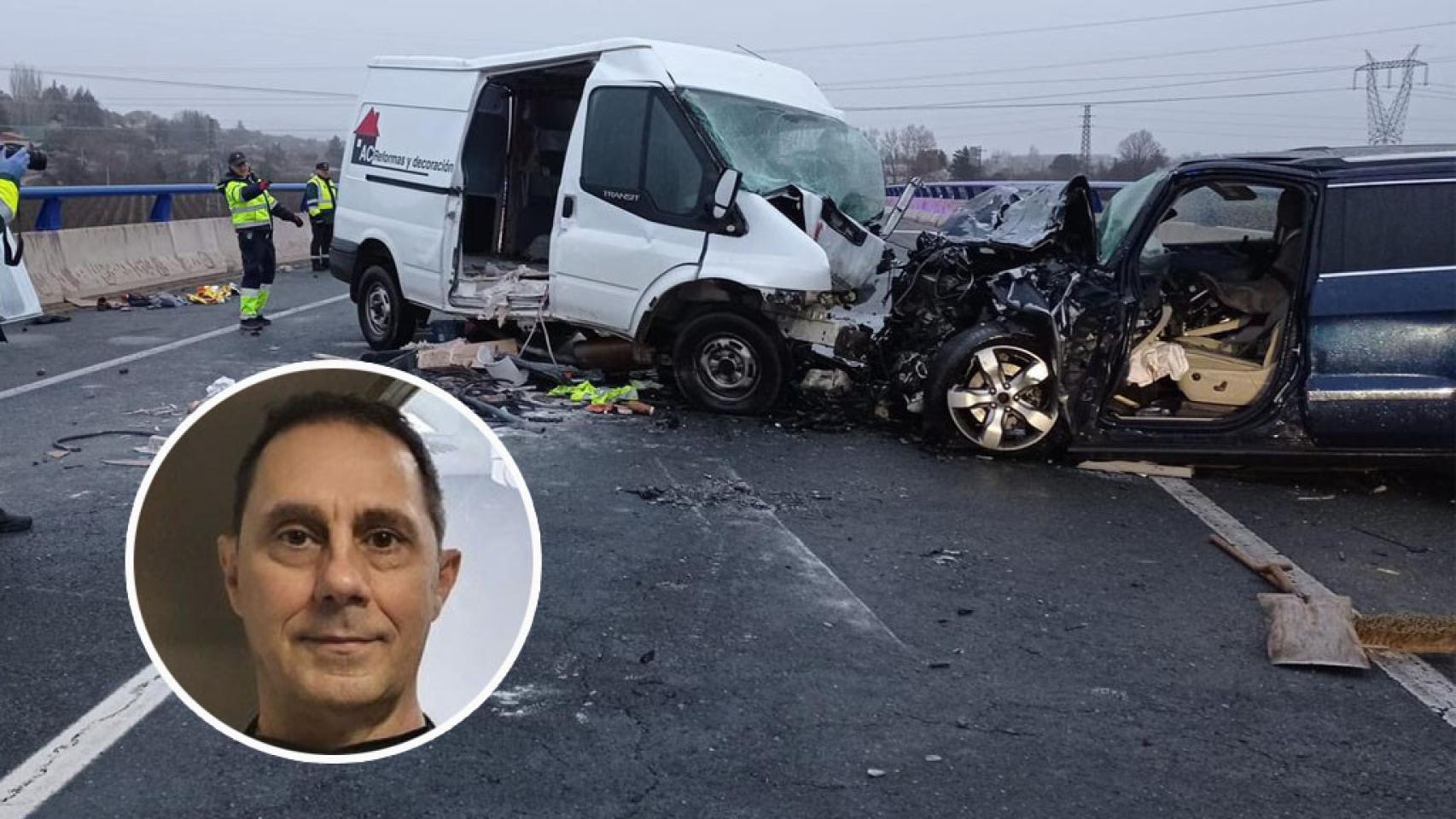 Imagen del anestesista vallisoletano fallecido y del accidente