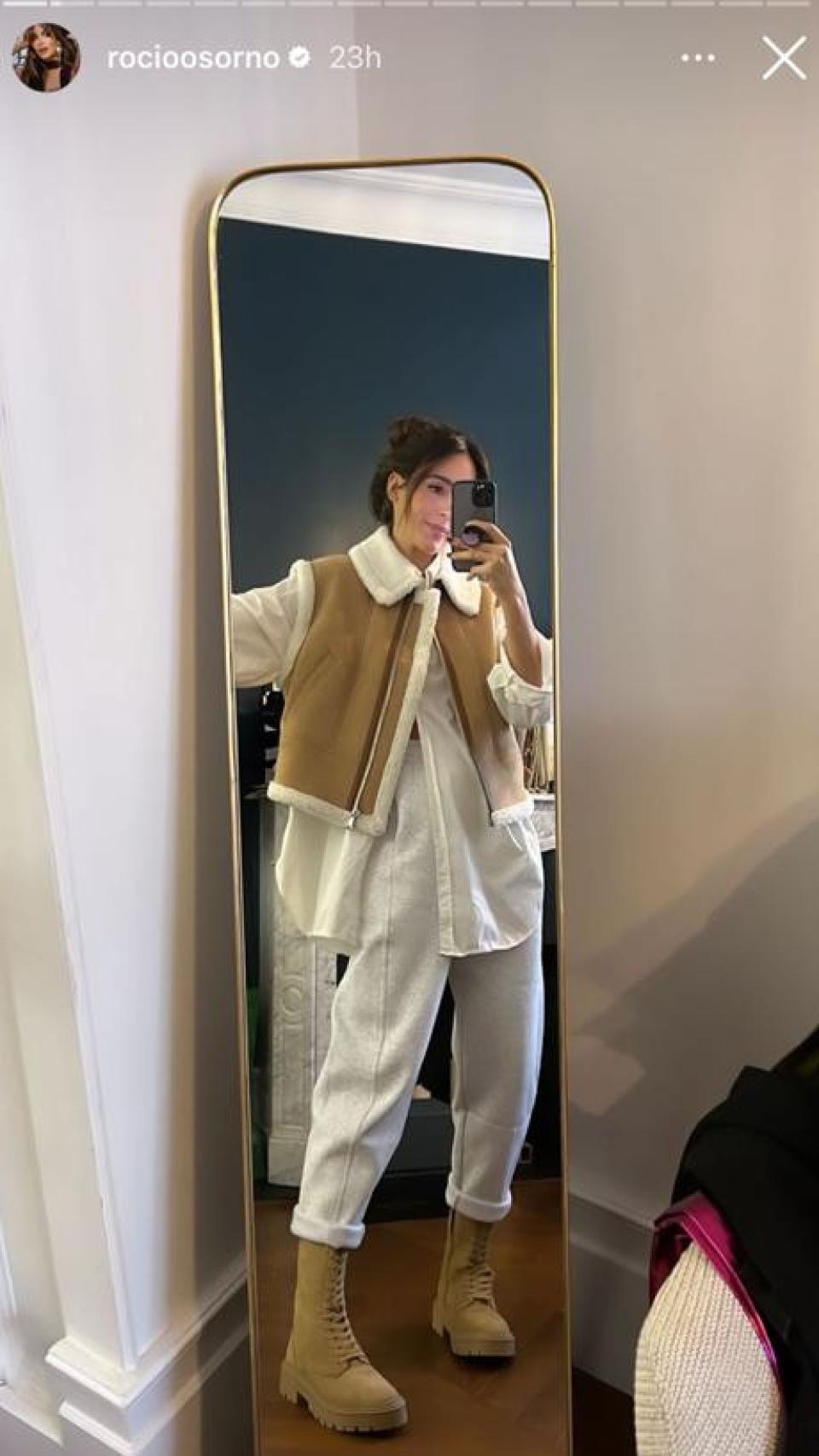 Rocío Osorno mostrando su 'look' en las redes.