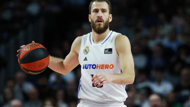 Sergio Rodríguez durante un partido con el Real Madrid