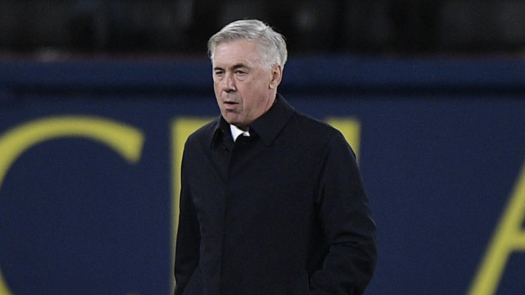 Carlo Ancelotti, en el partido ante el Villarreal.