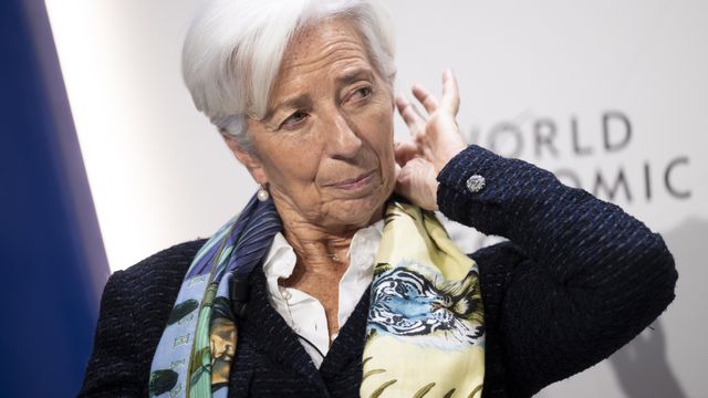 Christine Lagarde, presidenta del Banco Central Europeo, este jueves en Davos.