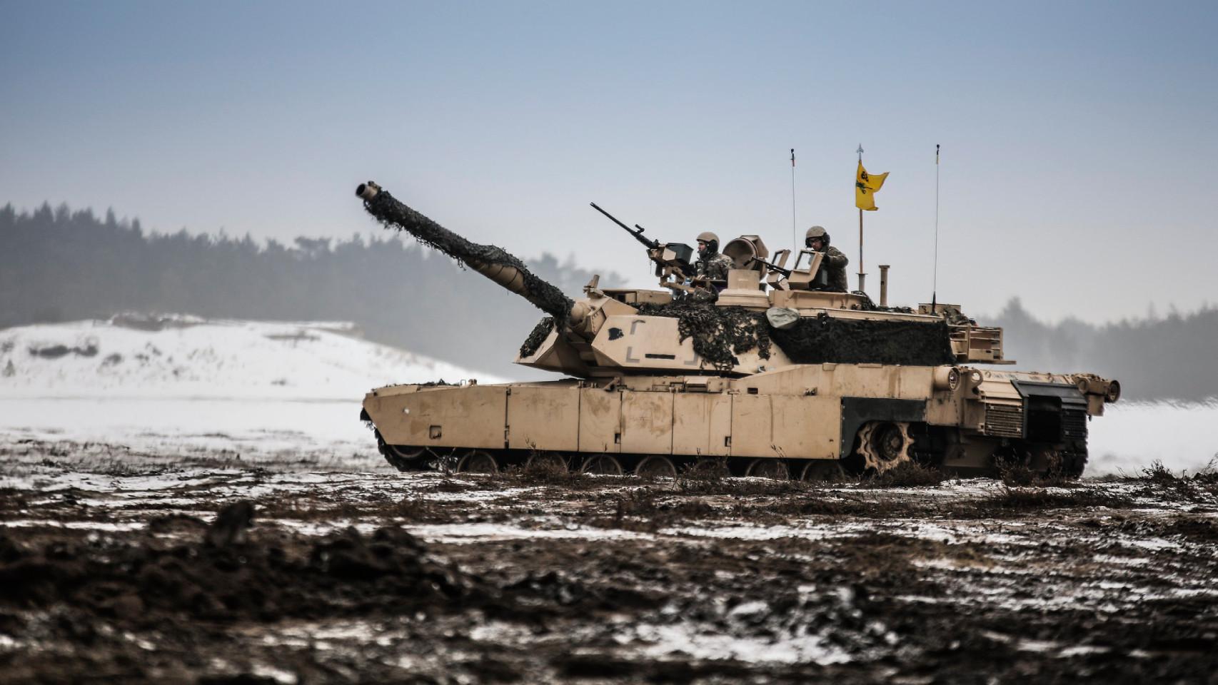 Un tanque M1 Abrams de Polonia