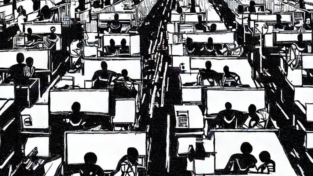 Imagen generada por IA que representa a los trabajadores afectados.