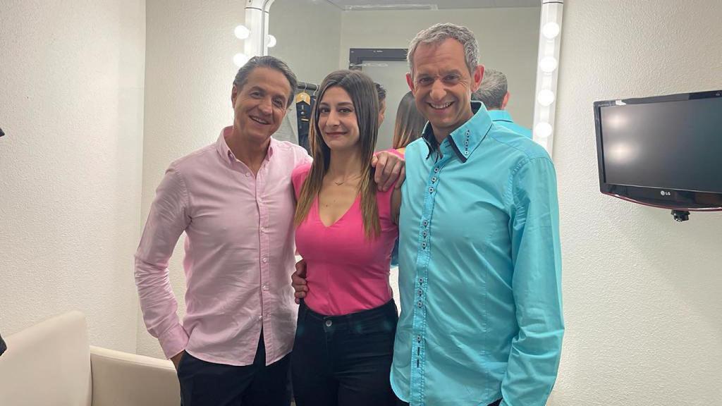 Félix, Lara y Julio en el camerino