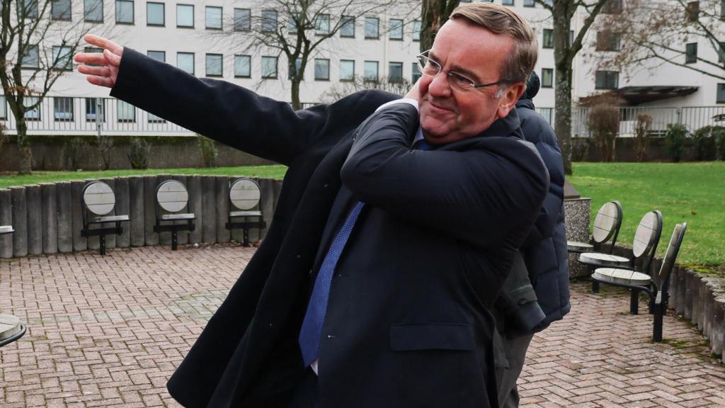 El nuevo ministro alemán de Defensa, Boris Pistorius, a la salida de la reunión de Ramstein