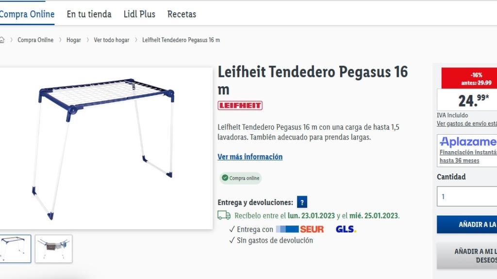 Tendedero de acero.