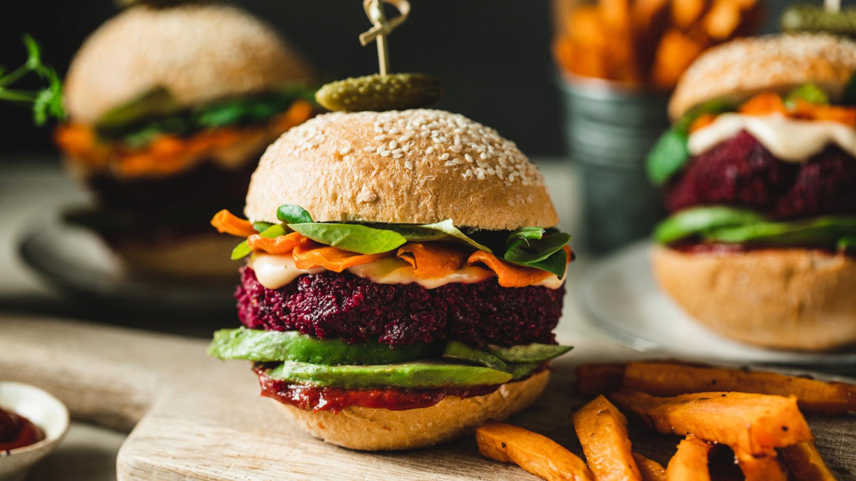 Detalle de hamburguesas.