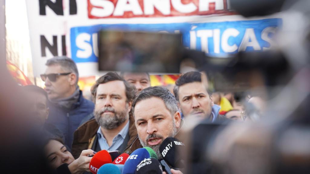 Abascal, durante su intervención a los medios