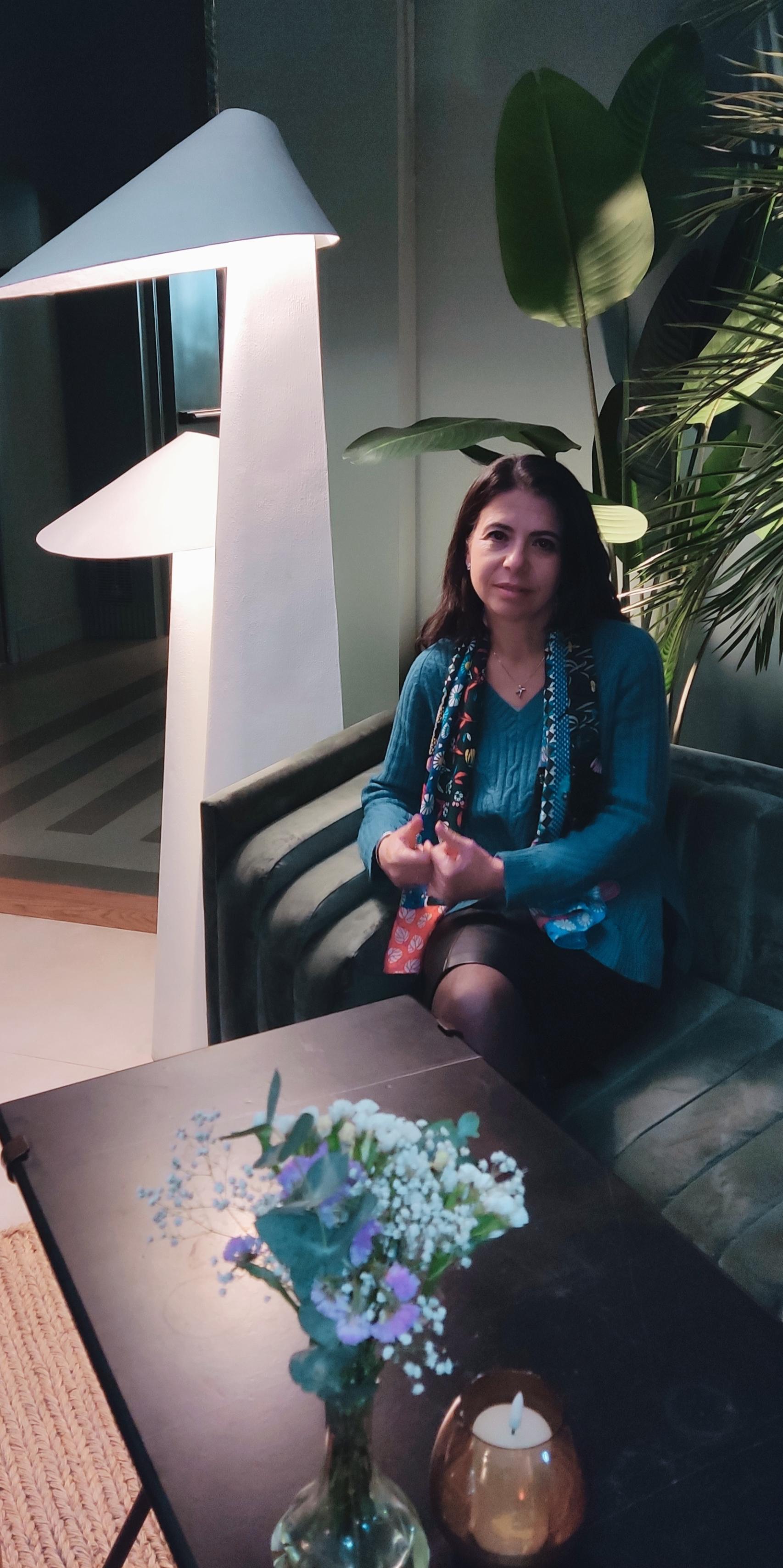 Violeta Aragón, durante la entrevista.