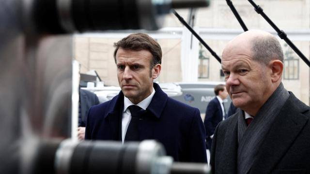 Macron y Scholz, durante la cumbre franco-alemana de 22 de enero de 2023.