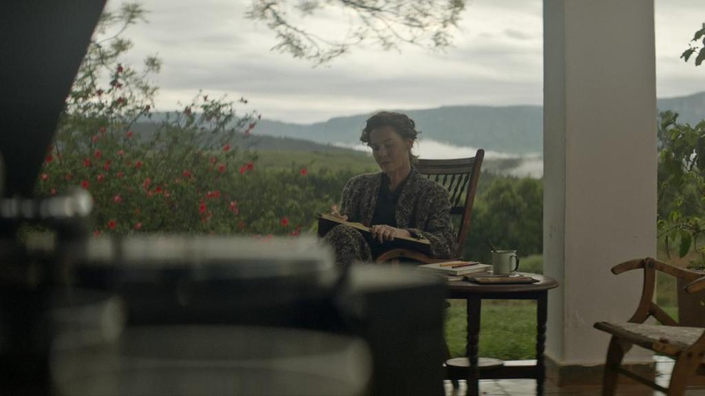 La actriz Connie Nielsen en un momento del rodaje.