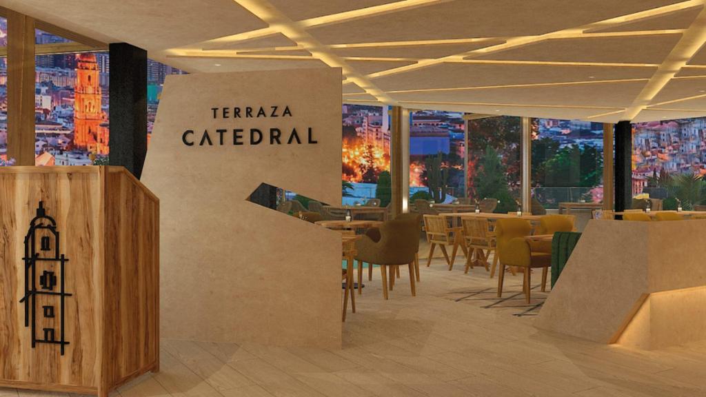 Render de la Terraza Catedral de Málaga.
