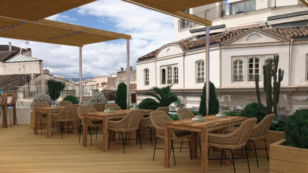 Render de la Terraza Catedral en Málaga.