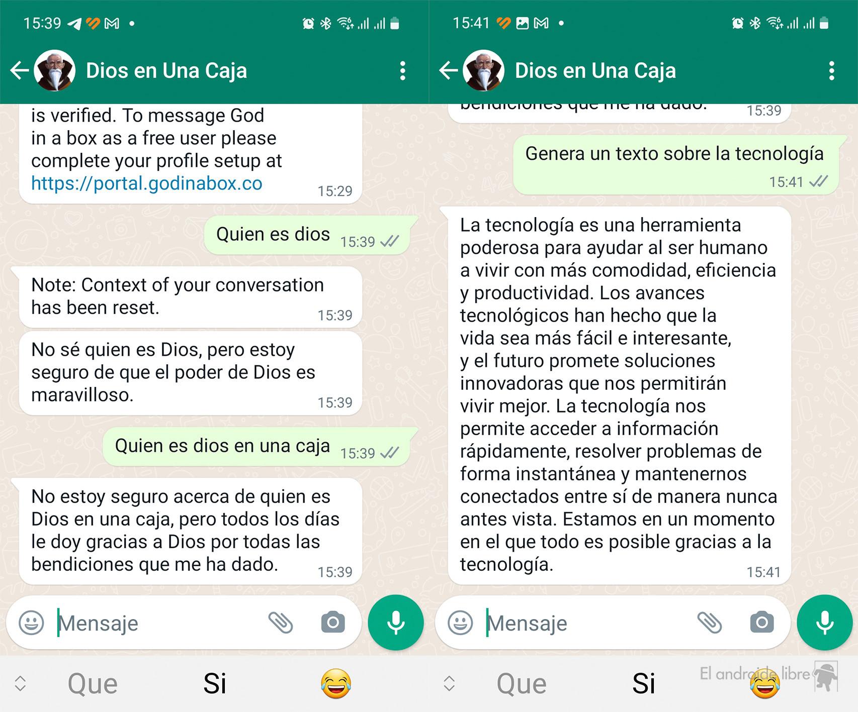 El ChatGPT en WhatsApp