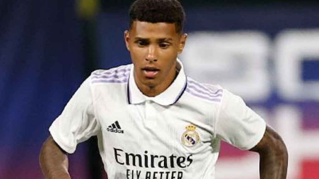 Vinicius Tobias, en un partido del Real Madrid