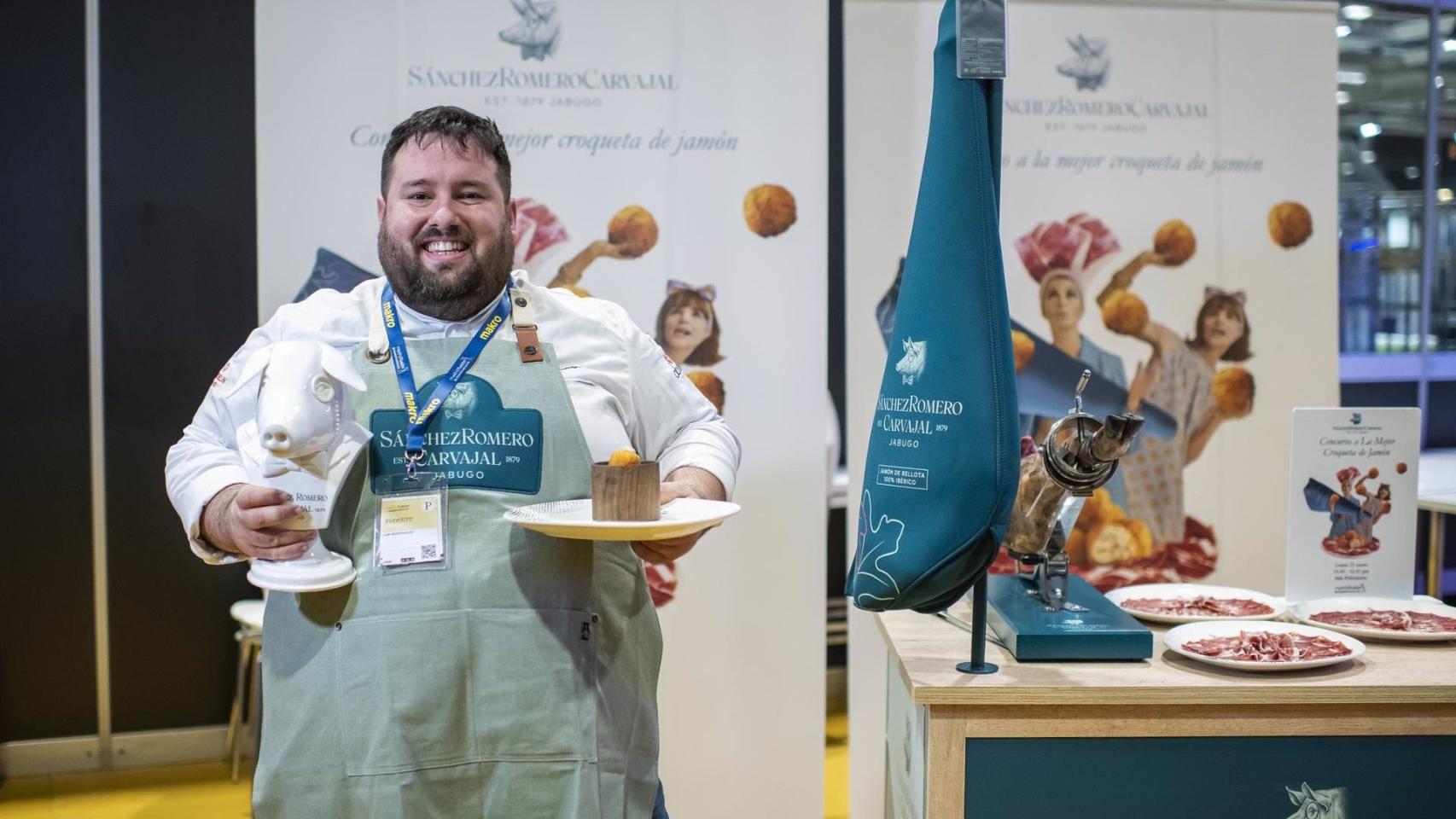 Juan Monteagudo, ganador de la mejor croqueta de jamón ibérico de España. Foto: Sánchez Romero Carvajal.