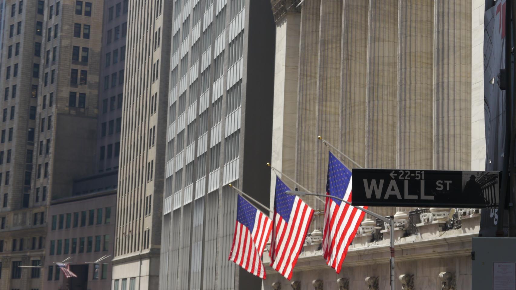 Fachada de la Bolsa de Nueva York en Wall Street.