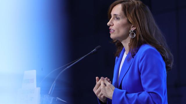 La portavoz de Más Madrid en la Asamblea de Madrid, Mónica García, interviene durante un desayuno informativo de Europa Press del lunes 23 de enero.