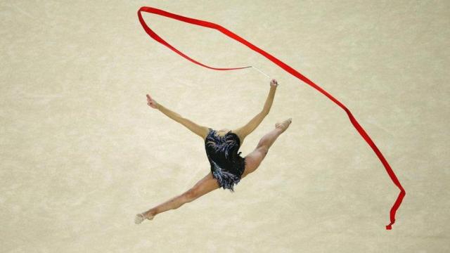 Una gimnasta, durante una competición.