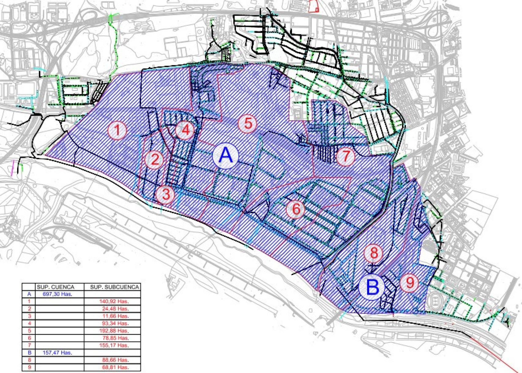 Zona de estudio propuesta por el Ayuntamiento de Málaga.