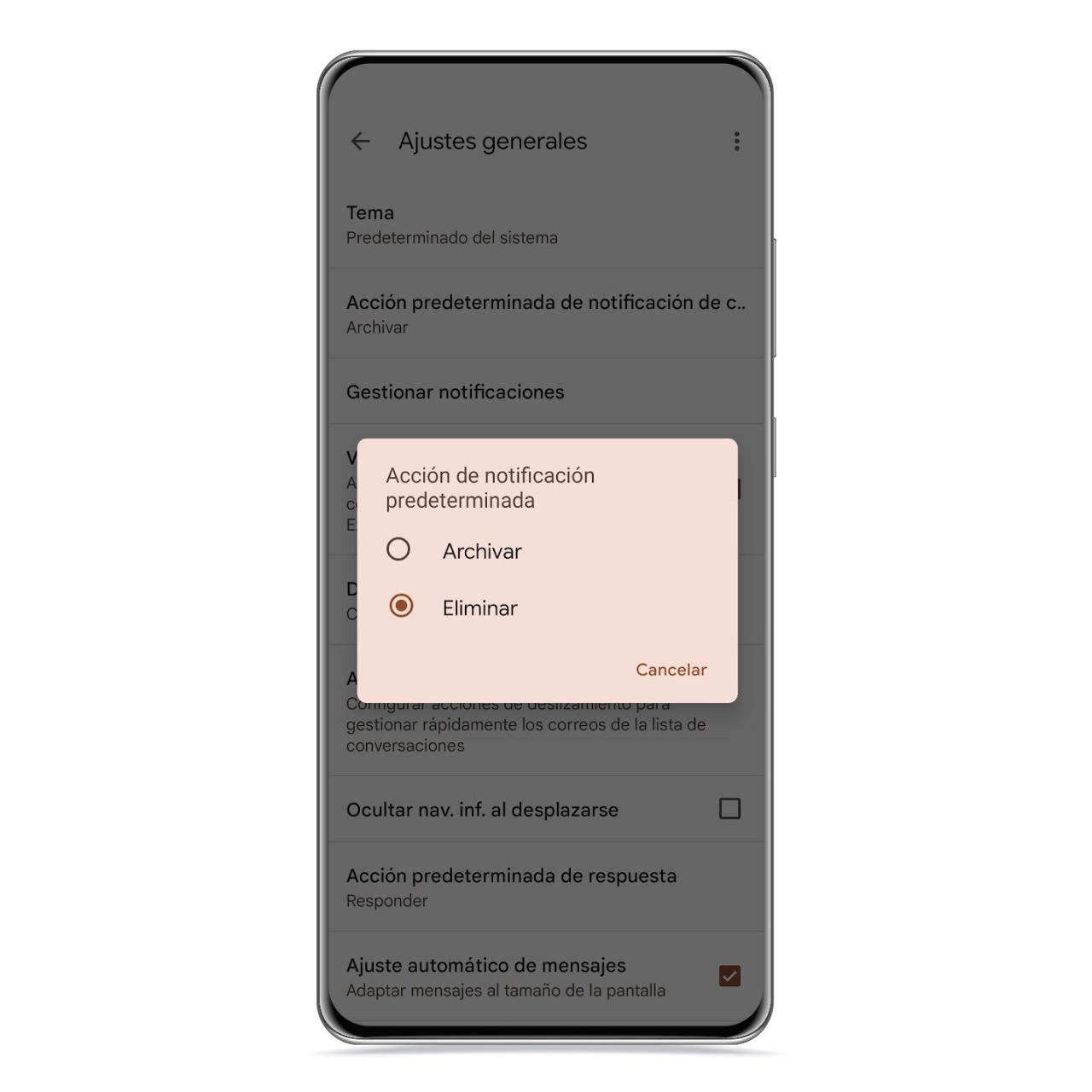 Eliminar desde la notificación