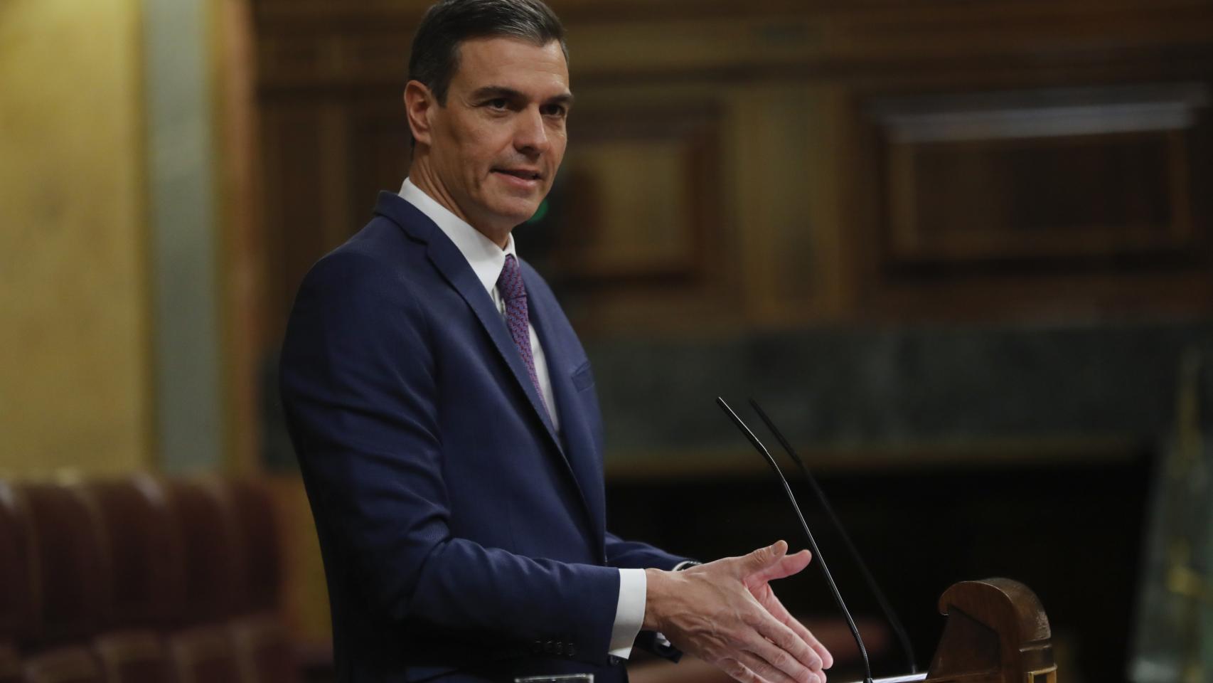 El presidente del Gobierno, Pedro Sánchez, este martes en el Congreso.