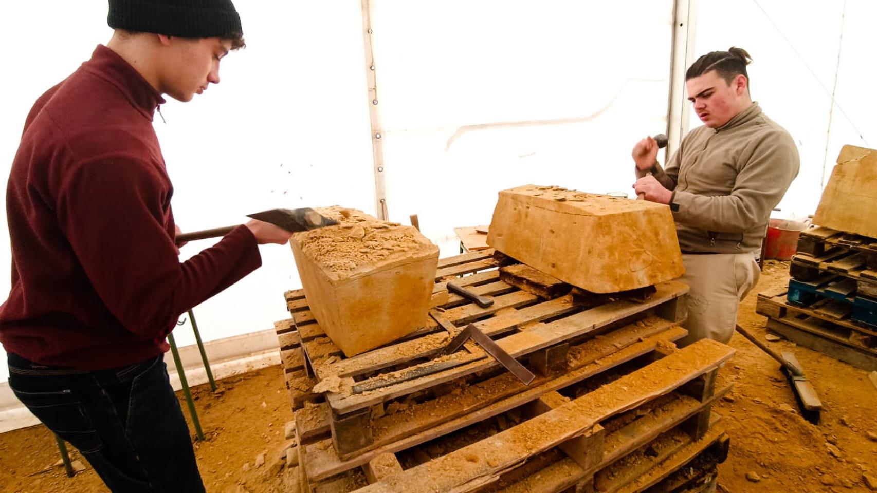 Cúpula medieval con piedra de Villamayor