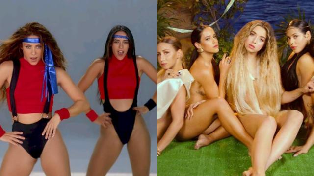 Mónica Peña, en un montaje con Shakira y Lola Índigo