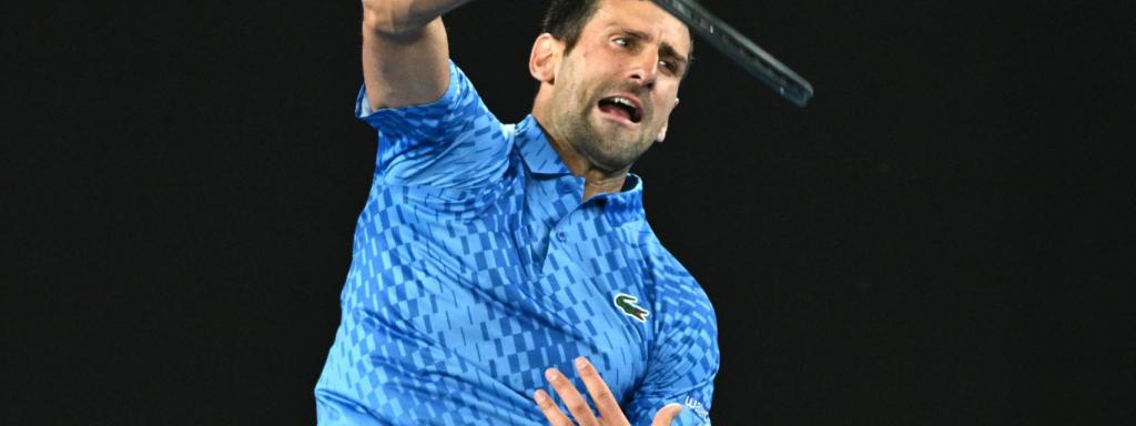 Novak Djokovic durante un partido del Abierto de Australia
