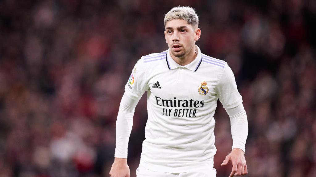 Fede Valverde durante un partido de Liga con el Real Madrid frente al Athletic