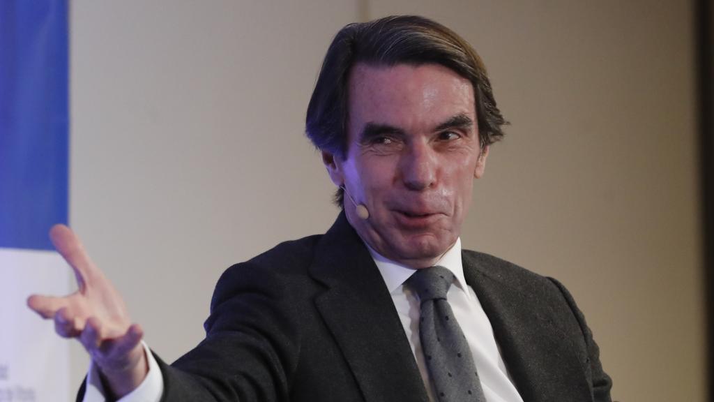 José María Aznar, durante su última intervención pública. En la Universidad Francisco de Vitoria.