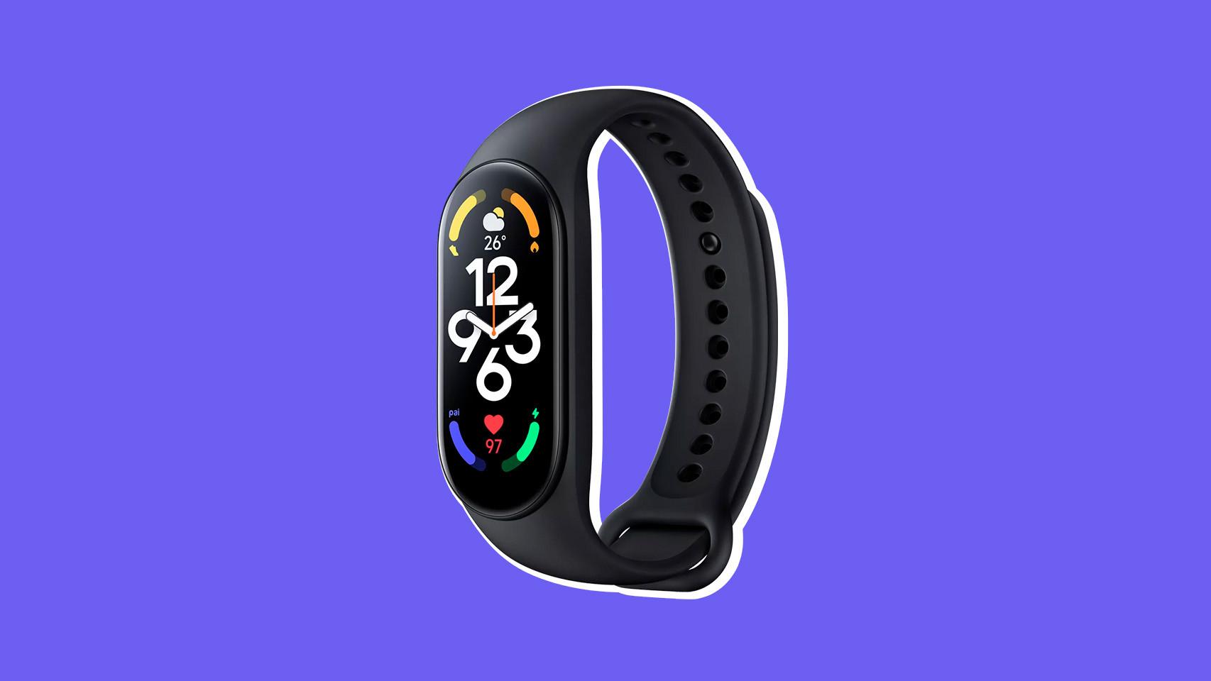 Fotomontaje con la Smart Band 7 de Xiaomi.