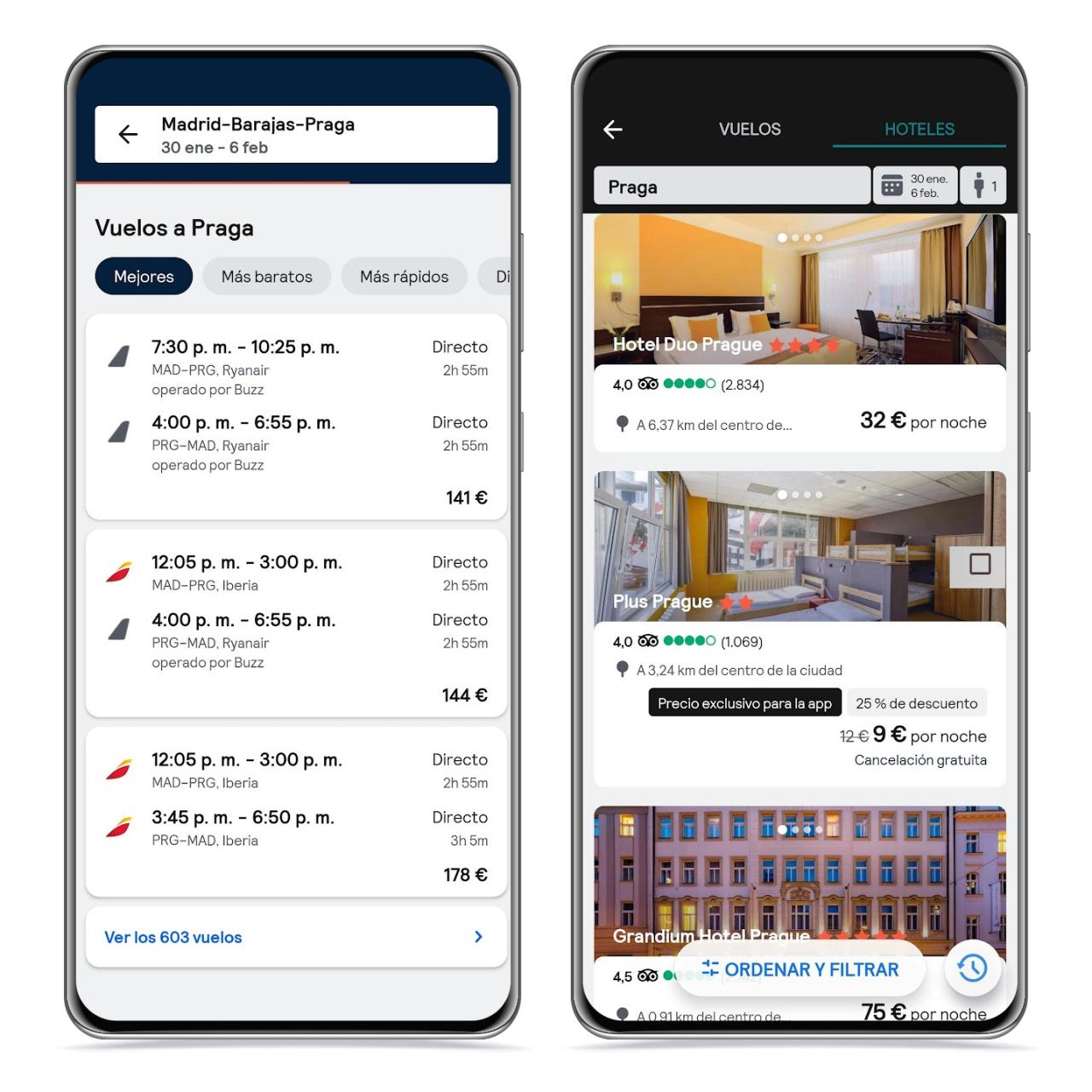 Vuelos y hoteles en SkyScanner