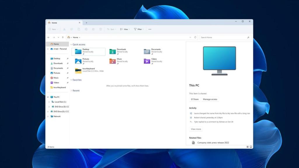 Nuevo explorador de Windows.