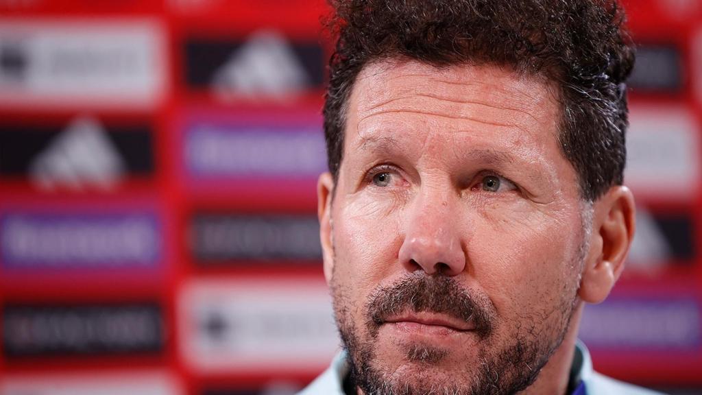 Simeone, en rueda de prensa.