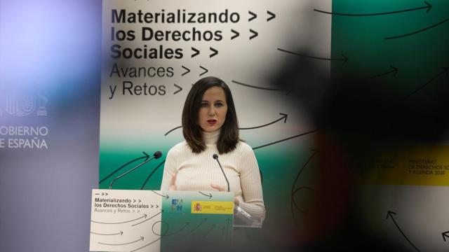 La ministra de Derechos Sociales, Ione Belarra, este miércoles durante el acto ‘Materializando los derechos sociales avances y retos’.