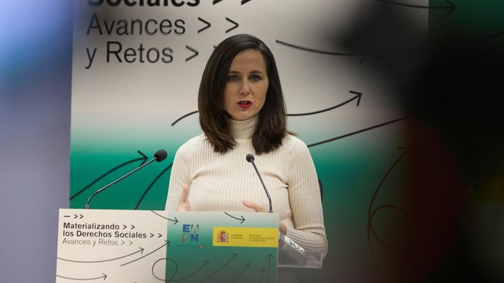 La ministra de Derechos Sociales, Ione Belarra, este miércoles durante el acto ‘Materializando los derechos sociales avances y retos’.